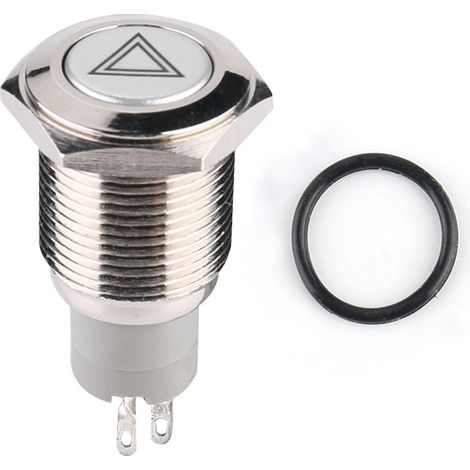 Interrupteur à bouton-poussoir, commutateur de 16 mm / 0,6 pouce 12V Installation facile avec bobine en caoutchouc pour auto