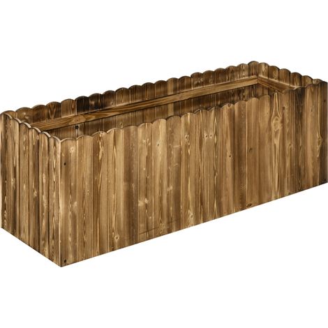 Jardinière surélevée, jardin d'herbes aromatiques, potager, bac à fleurs, bac à plantes, bois de sapin, 120 x 40 x 40 cm