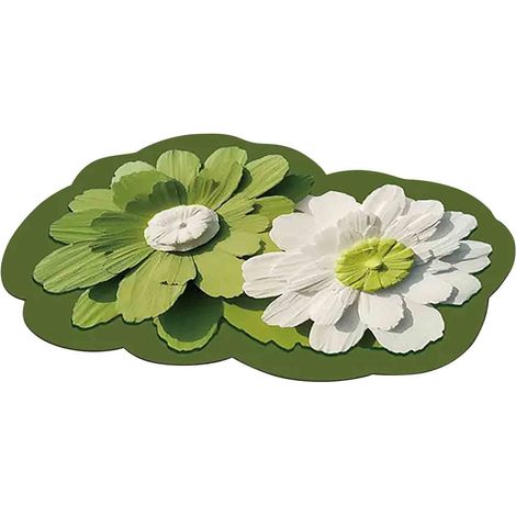 Tapis D'Entrée - Tapis Absorbant Pour Salle De Bain - Motif Fleur De Pâquerette - 40 X 60 Cm - 1 Pièce (1/3)