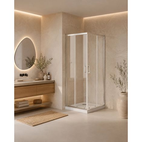 Box doccia 70x90 Nuvola Slim scorrevole 6 mm trasparente cromo H 190 (1/5)