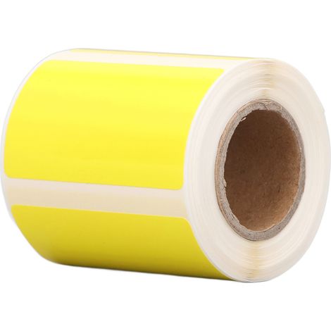 Papier thermique 30 x 50 mm etiquettes adhésives impermeables anti-huile sans encre couleur unie jaune fournitures bureau 1 rouleau (1/5)