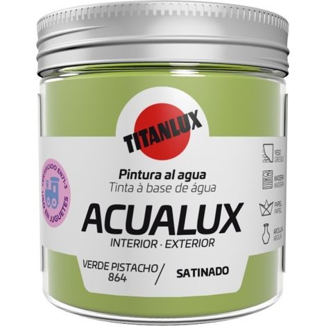Pintura manualid. al agua 75 ml ver/pis satin. acualux titan