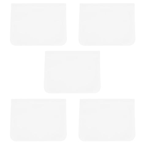 Lot de 5 sacs de conservation des aliments réutilisables, portables, étanches et auto-scellants en PEVA pour une utilisation domestique (1/5)