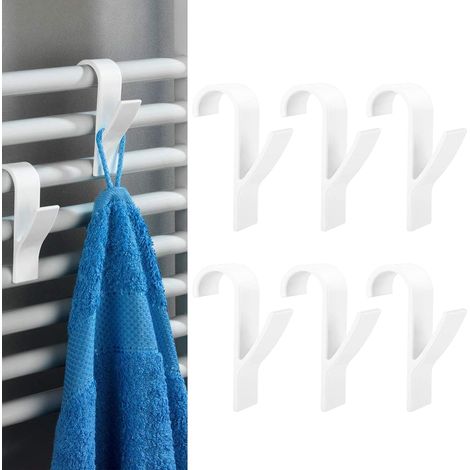 (10 Stück) Weiße Handtuchhaken, Heizkörperhaken, Badezimmerhaken, runde Heizkörperhaken für Bad und Küche (1/5)