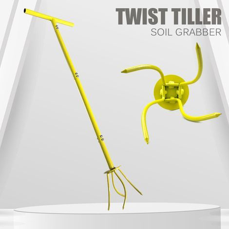 Garra giratoria de acero para jardín: herramienta de jardinería para uso vertical en excavaciones y deshierbe. (1/5)