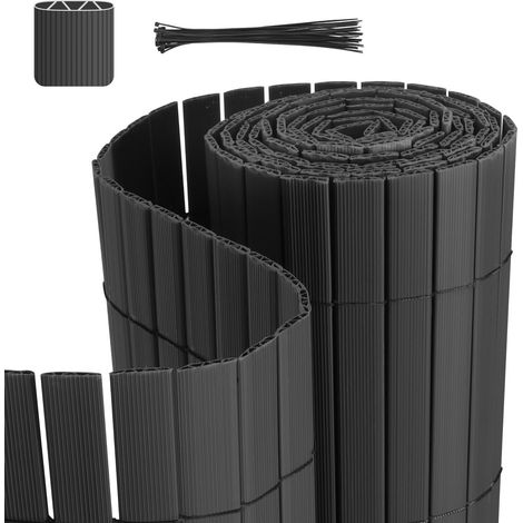 Randaco Sichtschutzmatte PVC Sichtschutzzaun Anthrazit Windschutz fur Garten Balkon und Terrasse 80x300cm Stabile W-Form (1/5)