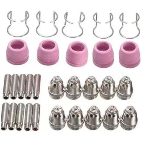 BUNTHAUS 30PCS AG 60 SG 55 SG51 Torcia di taglio al plasma Kit di materiali di consumo punta elettrodo ugelli punta accessorio adatto per non touch pilota arco tagliatrice al plasma macchina