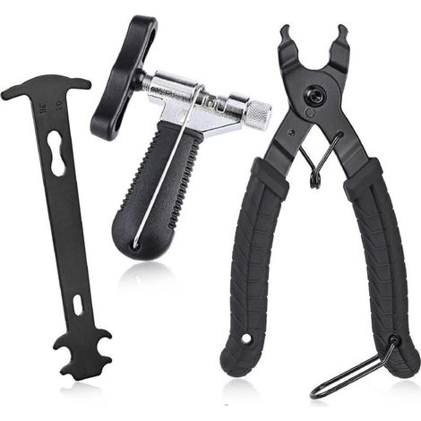 Ensemble d'outils de vélo (3 pièces) - Outil de dérive chaîne, pince à maillons de vélo, vérificateur de chaîne - Métal - Acier au chrome-molybdène (1/5)