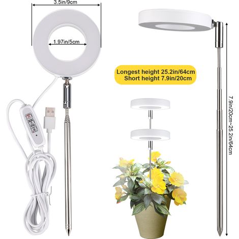 Lampe de croissance, lumière LED à spectre complet pour plantes d'intérieur, 5V[BT]-AquaForge (1/5)