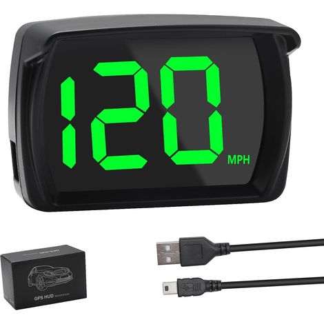 Compteur de vitesse GPS numérique, affichage tête haute, compteur de vitesse en temps réel pour voitures, camions, SUV et motos, connexion USB Plug & Play (1/5)
