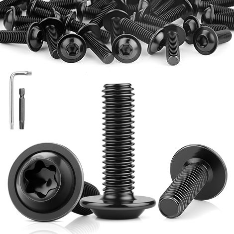 25 Pièces Vis Torx à Tête Bombée avec Bride M5x35 mm Vis à Tête Plate ISO 7380-2 Boulon Acier Inoxydable A2 V2A Filetage Complet Boulon pour Meubles Équipements Mécaniques Connexions Génie (1/5)