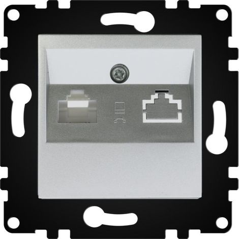 Módulo Empotrable Toma Teléfono Gris IP20 Serie wLux  Gris  | IluminaShop