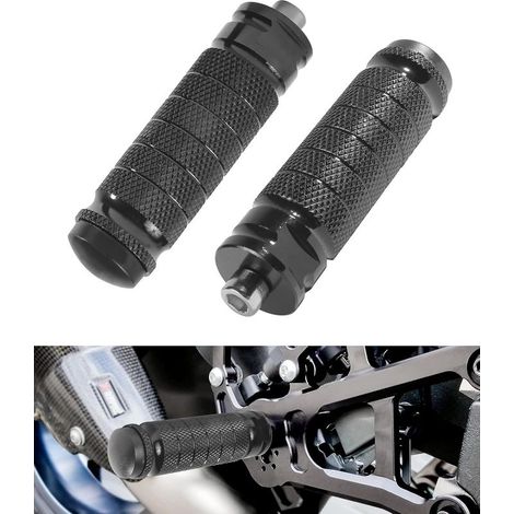 2PCS Cale Pied Moto,Repose Pied Arriere Moto,avec Boulons de Montage,Repose-pieds Arrière CNC Universel M8 Anti-dérapant Pieds Pédale,Conviennent à la Plupart des Motos,Scooter,Mobylette (1/5)