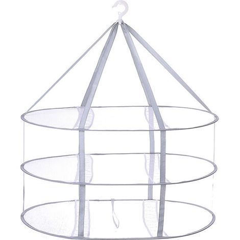 Filet de Séchage Pliable en Maille à 3 Niveaux pour Pulls, Maillots de Bain, T-Shirts et Fruits Secs – Surface Coupe-Vent avec Bande de Fixation Robuste (1/5)