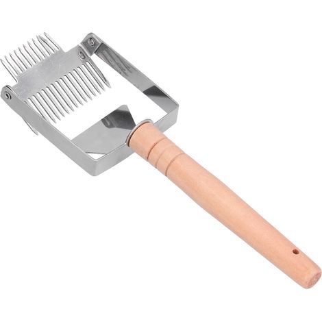 Fourche à désoperculer double tête, grattoir à miel, outil apicole, manche en bois (1/5)
