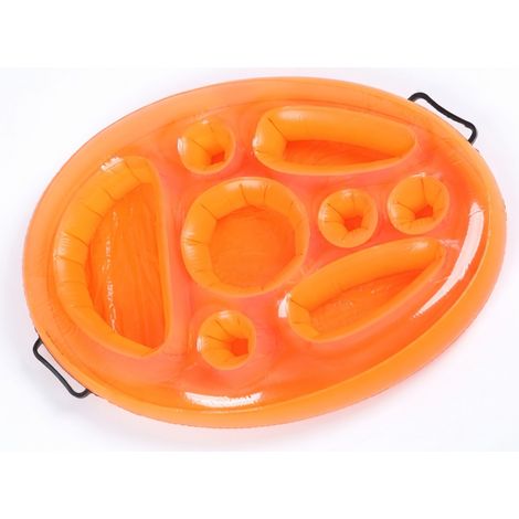 Flotteur de piscine avec porte-gobelets orange