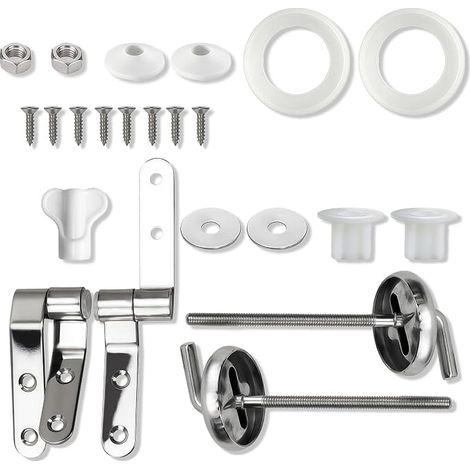 Toilet Seat Hinges - Stainless Steel and Plastic Fixing for Standard Toilet Seat (1/5)
