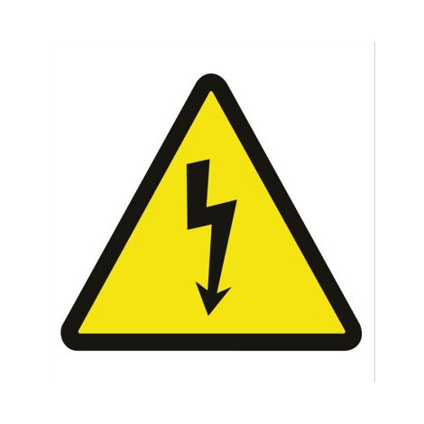 Señal de advertencia Riesgo eléctrico (solo pictograma)                                                   Adhesivo       105X105 mm (1/2)
