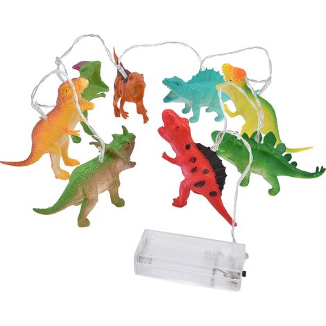 Dinosaurier-Lichterkette mit 8 LEDs, dekorative Kinderlampe für Schlafzimmer, Geburtstag und Weihnachten, batteriebetrieben (1/5)
