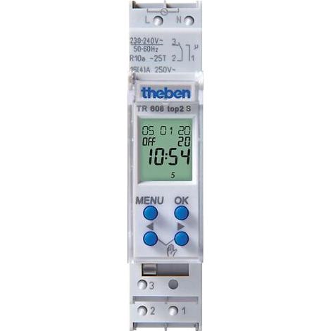 Theben – Horloge programmable digitale 1 canal – 56 emplacements mémoire – Bornes à ressort DuoFix – Pour fils de 0,5 à 2,5 mm²
