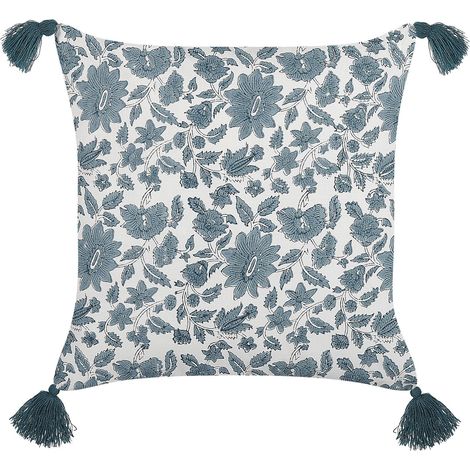 Dekokissen RUMEX Baumwolle 45 x 45 cm Blau Blumenmuster (1/5)