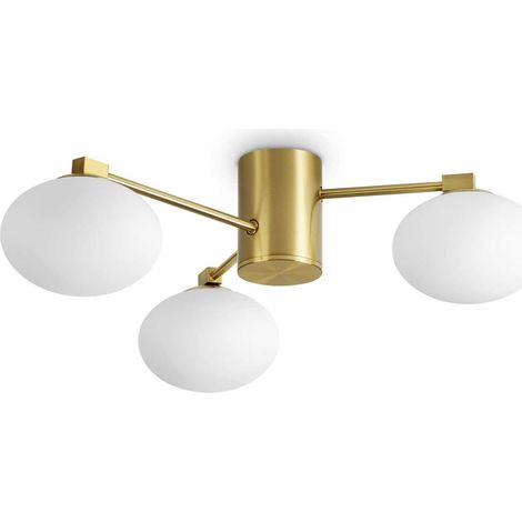 Ideal Lux HERMES Lámpara de techo con forma de globo, 3 luces, 60 cm, latón