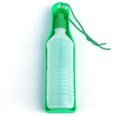 500 ml faltbare grüne Plastik-Wasserflasche für Hunde (1/3)