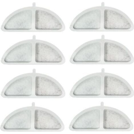 8 PCS Filtre Fontaine Eau Chat, Filtres de Fontaine à Eau Remplacement, avec Système de Triple Filtration avec Résine et Charbon Actif (1/3)