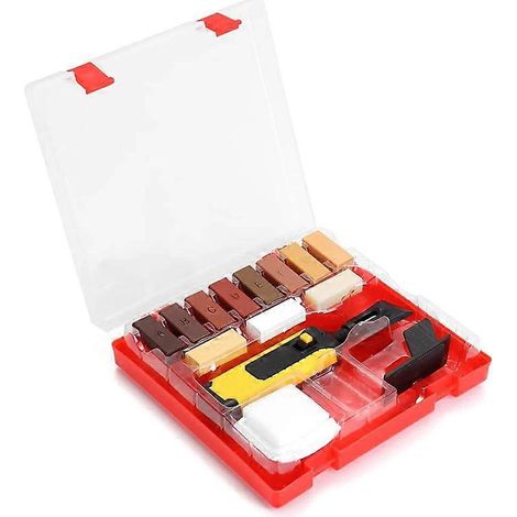 Kit de réparation des rayures pour meubles et planchers en bois, stratifié avec outil de fusion (voir illustration) (1/5)