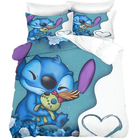 Housse de couette en polyester à aiguille simple, motif dessin animé, ensemble de literie pour enfants avec taie d'oreiller A-230X230 (1/5)
