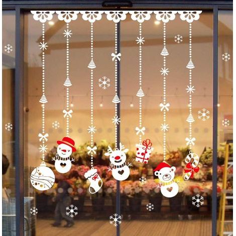 Boule à neige de Noël autocollante murale amovible en vinyle pour fenêtre ou mur (1/5)