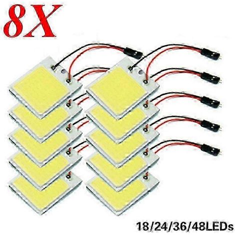 4/8 Stück Auto-Innenausstattung 18/24/48 SMD T10 4W 12V COB LED-Innenraumleuchten, Lampenbirnen, Auto-Kuppelleuchten, Auto-Panel, 2 Stück, 18 LEDs, SZRH AS