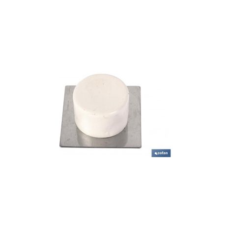 Pack mit 12 Einheiten Klebepuffer Edelstahlbasis beige 40x40