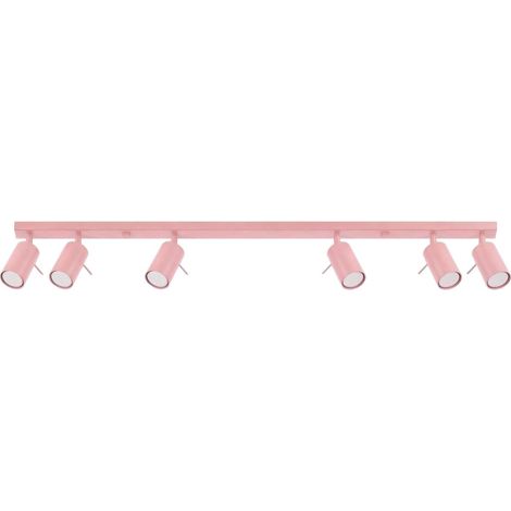 Plafones RING rosa acero 6xGU10 118cm Sollux (1/2)