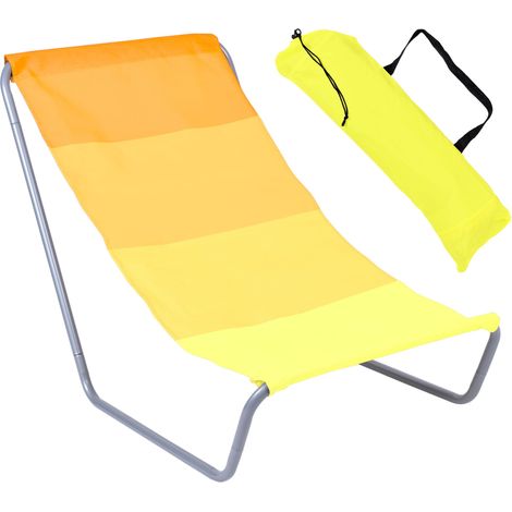 Lettino da spiaggia pieghevole OLEK - giallo