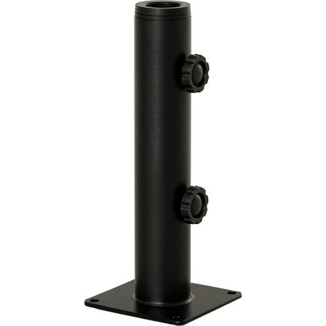 Support Parasol Erandio Ancrage Sol Acier Noir Stable Élégant Terrasse Jardin 34-48mm (1/5)