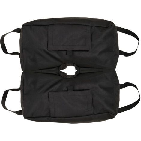 Pied de parasol pliable et portable, lestable avec jusqu'à 50 kg de sable, noir (1/5)