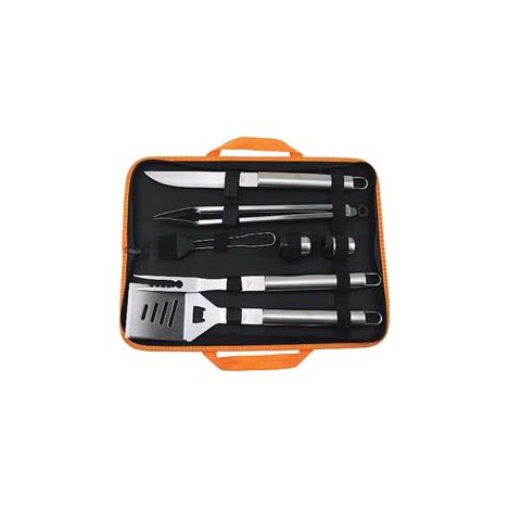 ATTREZZI ACCIAIO INOX PER BARBECUE IN SET DA 8 PEZZI LAPILLO