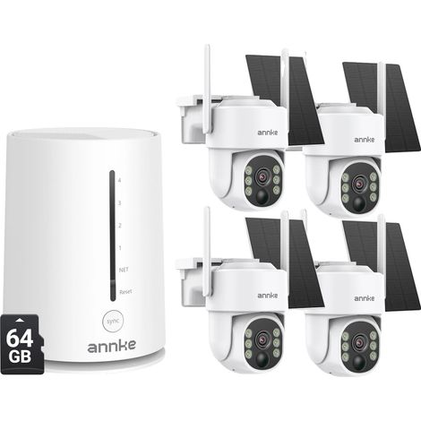 Sistema de cámaras de seguridad inalámbricas, equipado con panel solar y tarjeta de 64 GB. (1/2)