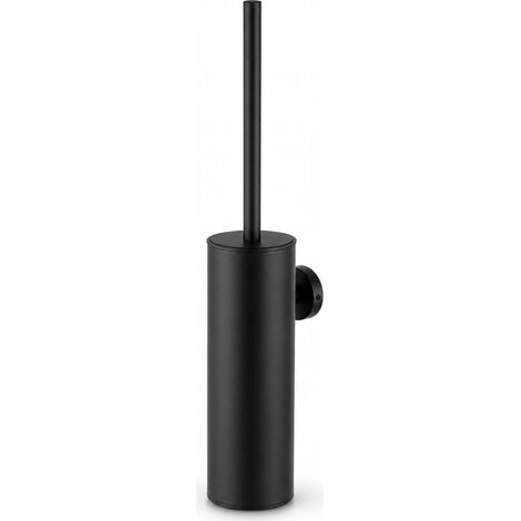 Brosse WC Inox Murale avec Couvercle Salle de Bain Noire 45 cm (1/5)