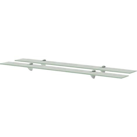 2 Étagères Tablettes en Verre 100 cm Blanche à fixer pour une décoration moderne et épurée (1/5)