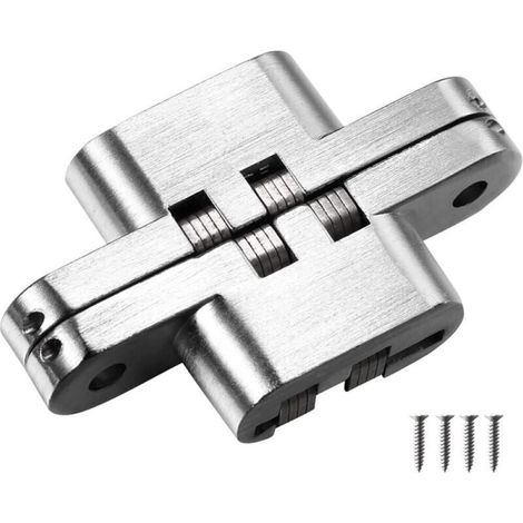 Bisagras invisibles en forma de cruz de 69 mm para muebles y herrajes de madera. (1/5)
