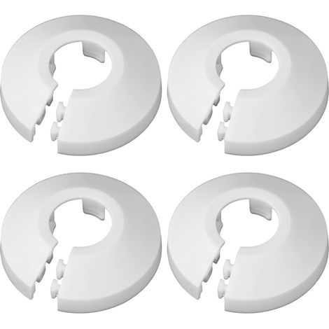 Lot de 4 couvercles de tuyau d'eau à bride de 1,27 cm - Plaques de recouvrement de plomberie en polypropylène - Pour salle de bain