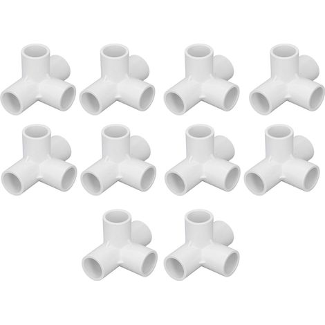 10 Stück PVC-Rohrverbinder, 0,8 Zoll, 4-Wege-Winkelverbinder für Möbel- und Zeltverbindungen, Weiß (1/5)