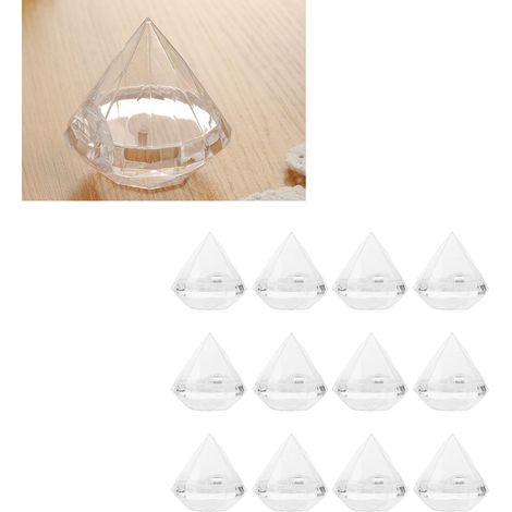 Boîte à bonbons en forme de diamant, bocal transparent en plastique, boîte de rangement pour bonbons à la maison (1/5)