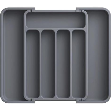 Boîte à couverts ajustable en plastique noir pour tiroir de rangement cuisine, organisation pratique pour tous vos ustensiles (1/4)