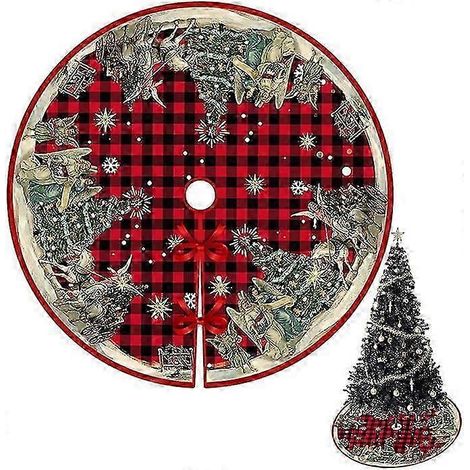 Jupe de sapin de Noël facile à utiliser, jupe de sapin ronde classique, tapis de sapin de Noël durable, doux et confortable (1/5)