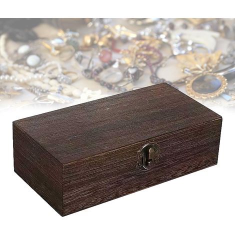 Kleine Kiefernholzbox mit Deckel - 20 x 10 x 6 cm - Mit Deckel - Braun - Aufbewahrungsbox aus Naturholz - Zur Aufbewahrung, Dekoration als Geschenk (1/5)