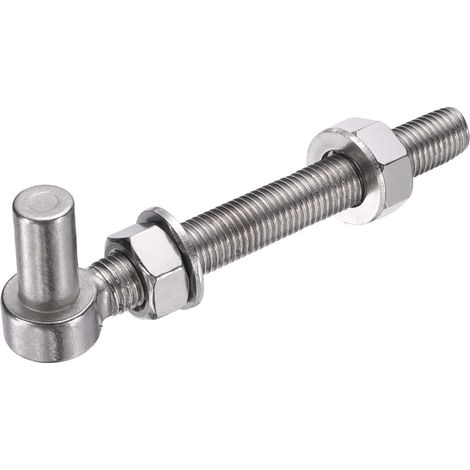 J Bolt Charnière De Portail, M16 x 6" 304 Charnières De Portail En Acier Inoxydable, Charnière De Poteau J-Bolt Avec Rondelles Et Écrous Pour Clôture À Chaînes, En Bois. (1/5)