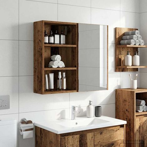 vidaXL Armoire murale de salle de bain Bois ancien 40 x 16 x 62,5 cm
